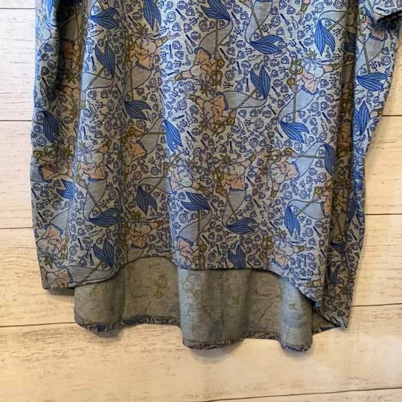 *LuLaRoe Disney Irma Tunic XL King Triton The Little Mermaid Blue Grey RARE HTF - Picture 5 of 6